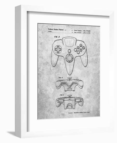 PP86-Slate Nintendo 64 Controller Patent Poster-Cole Borders-Framed Premium Giclee Print