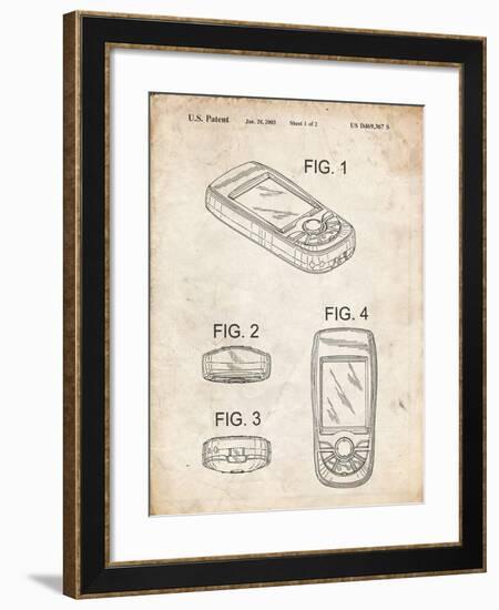 PP862-Vintage Parchment GPS Device Patent Wall Art Poster PP862-Cole Borders-Framed Giclee Print