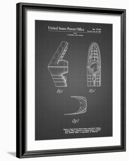 PP871-Black Grid Harley J. Earl Concept Tail Light Patent Poster-Cole Borders-Framed Giclee Print