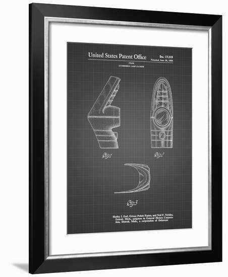 PP871-Black Grid Harley J. Earl Concept Tail Light Patent Poster-Cole Borders-Framed Giclee Print