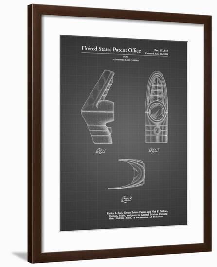 PP871-Black Grid Harley J. Earl Concept Tail Light Patent Poster-Cole Borders-Framed Giclee Print