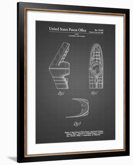 PP871-Black Grid Harley J. Earl Concept Tail Light Patent Poster-Cole Borders-Framed Giclee Print