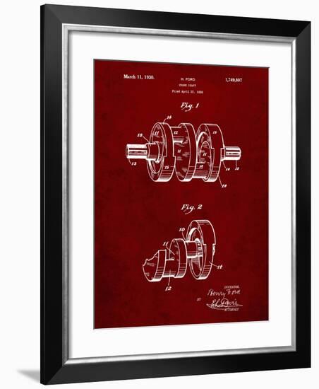 PP877-Burgundy Henry Ford Crank Shaft 1926 Poster-Cole Borders-Framed Giclee Print