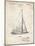 PP878-Vintage Parchment Herreshoff R 40' Gamecock Racing Sailboat Patent Poster-Cole Borders-Mounted Giclee Print