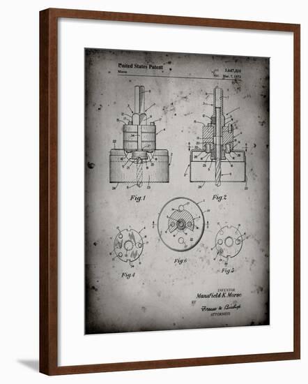 PP880-Faded Grey Hole Saw Patent Poster-Cole Borders-Framed Giclee Print