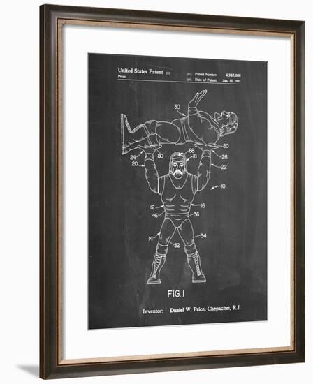 PP885-Chalkboard Hulk Hogan Wrestling Action Figure Patent Poster-Cole Borders-Framed Giclee Print