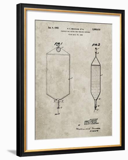 PP887-Sandstone I.V. Bag Patent Poster-Cole Borders-Framed Giclee Print