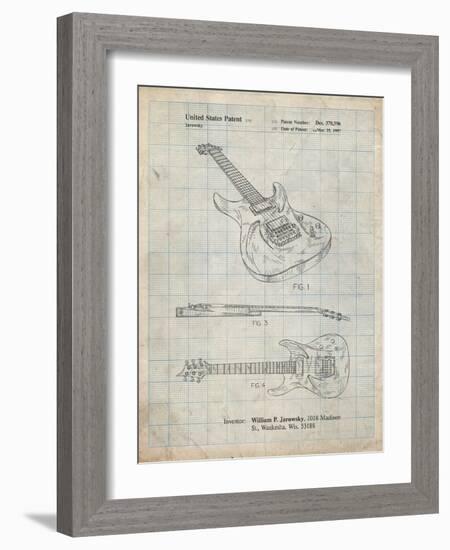 PP888-Antique Grid Parchment Ibanez Pro 540RBB Electric Guitar Patent Poster-Cole Borders-Framed Giclee Print