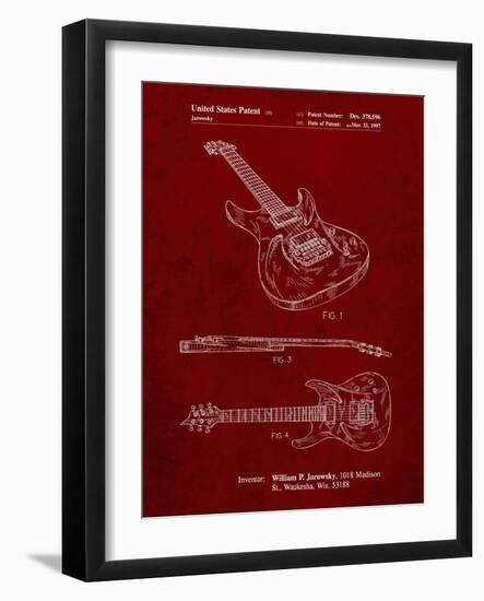 PP888-Burgundy Ibanez Pro 540RBB Electric Guitar Patent Poster-Cole Borders-Framed Giclee Print