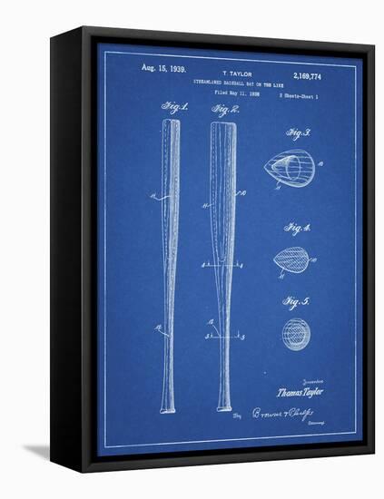 PP89-Blueprint Vintage Baseball Bat 1939 Patent Poster-Cole Borders-Framed Premier Image Canvas