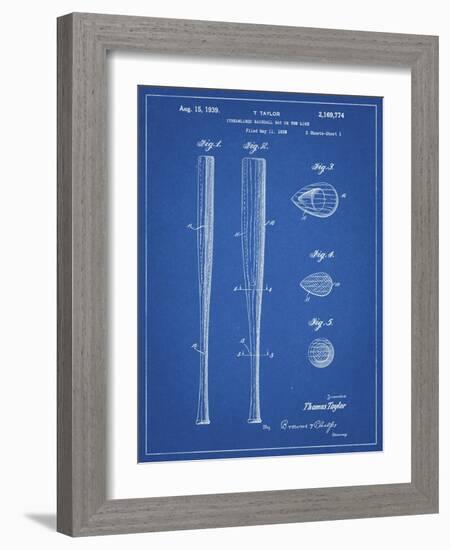 PP89-Blueprint Vintage Baseball Bat 1939 Patent Poster-Cole Borders-Framed Giclee Print