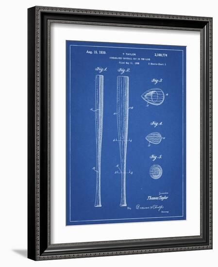 PP89-Blueprint Vintage Baseball Bat 1939 Patent Poster-Cole Borders-Framed Giclee Print