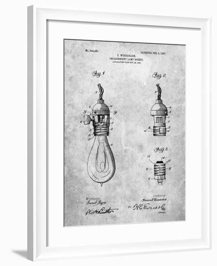 PP890-Slate Incandescent Lamp Socket Patent Poster-Cole Borders-Framed Giclee Print