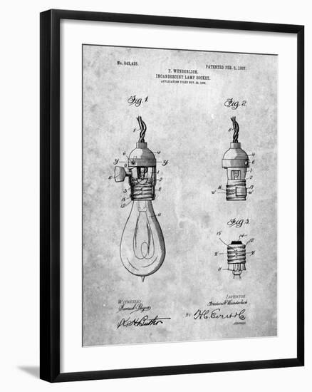 PP890-Slate Incandescent Lamp Socket Patent Poster-Cole Borders-Framed Giclee Print