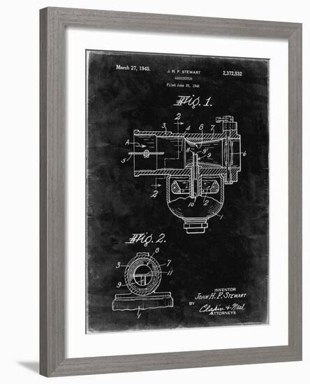 PP891-Black Grunge Indian Motorcycle Carburetor Patent Poster-Cole Borders-Framed Giclee Print