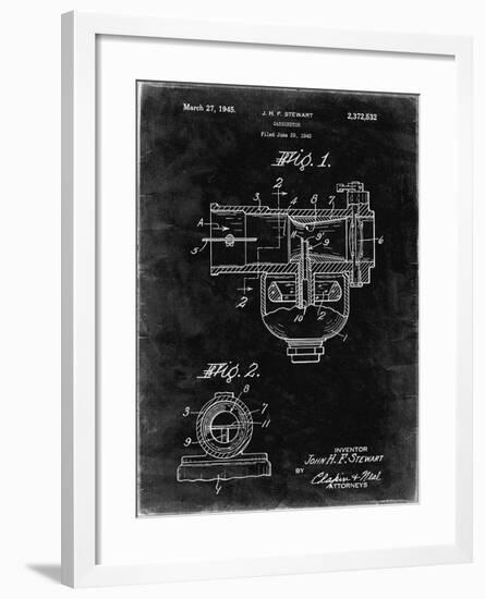 PP891-Black Grunge Indian Motorcycle Carburetor Patent Poster-Cole Borders-Framed Giclee Print