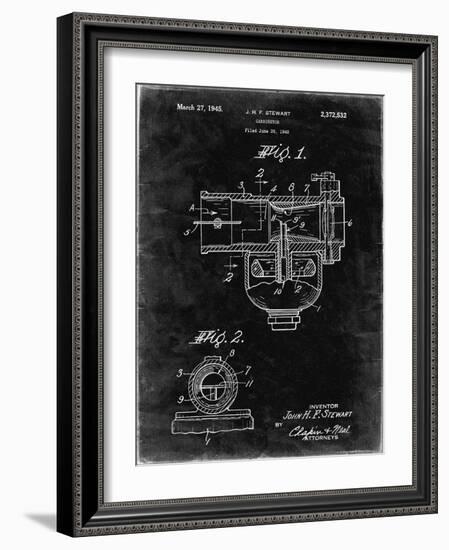 PP891-Black Grunge Indian Motorcycle Carburetor Patent Poster-Cole Borders-Framed Giclee Print