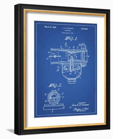 PP891-Blueprint Indian Motorcycle Carburetor Patent Poster-Cole Borders-Framed Giclee Print