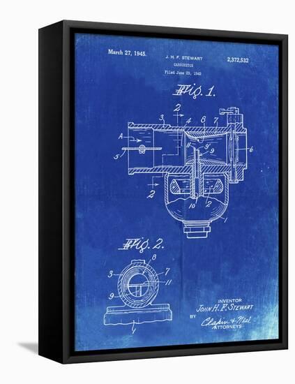 PP891-Faded Blueprint Indian Motorcycle Carburetor Patent Poster-Cole Borders-Framed Premier Image Canvas