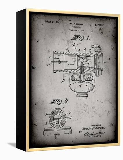 PP891-Faded Grey Indian Motorcycle Carburetor Patent Poster-Cole Borders-Framed Premier Image Canvas