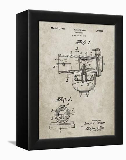 PP891-Sandstone Indian Motorcycle Carburetor Patent Poster-Cole Borders-Framed Premier Image Canvas