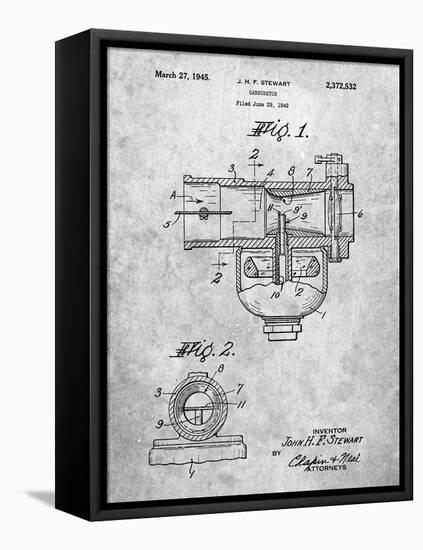 PP891-Slate Indian Motorcycle Carburetor Patent Poster-Cole Borders-Framed Premier Image Canvas