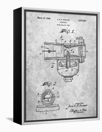 PP891-Slate Indian Motorcycle Carburetor Patent Poster-Cole Borders-Framed Premier Image Canvas