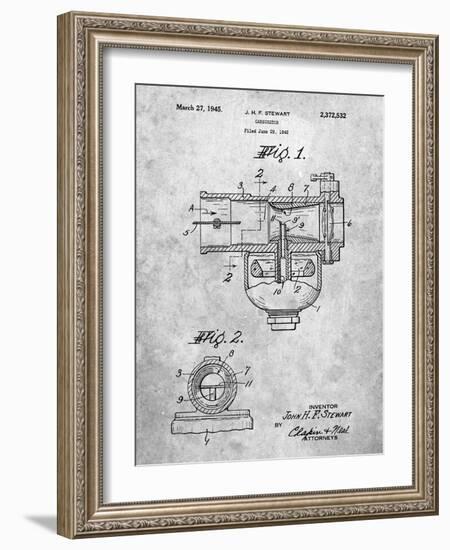 PP891-Slate Indian Motorcycle Carburetor Patent Poster-Cole Borders-Framed Giclee Print