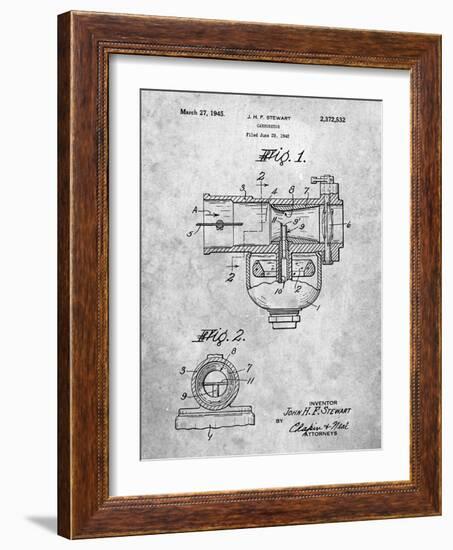 PP891-Slate Indian Motorcycle Carburetor Patent Poster-Cole Borders-Framed Giclee Print