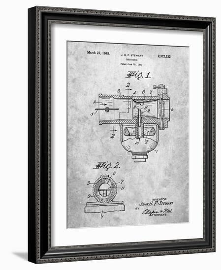 PP891-Slate Indian Motorcycle Carburetor Patent Poster-Cole Borders-Framed Giclee Print