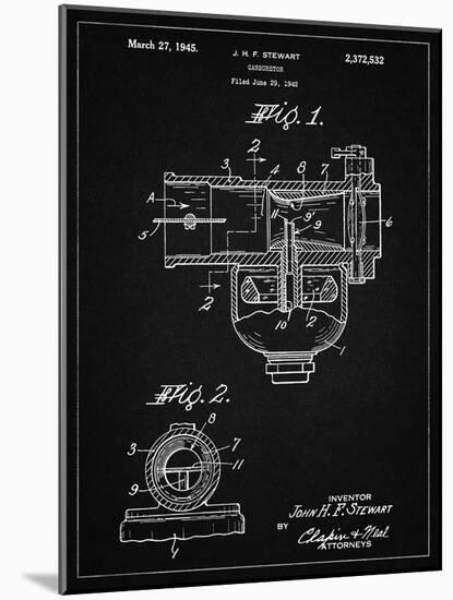 PP891-Vintage Black Indian Motorcycle Carburetor Patent Poster-Cole Borders-Mounted Giclee Print