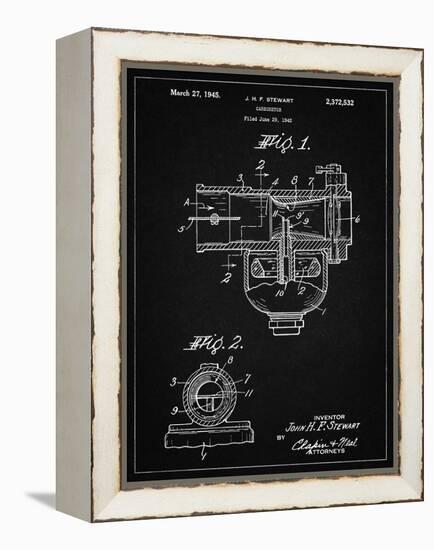 PP891-Vintage Black Indian Motorcycle Carburetor Patent Poster-Cole Borders-Framed Premier Image Canvas