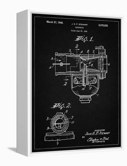 PP891-Vintage Black Indian Motorcycle Carburetor Patent Poster-Cole Borders-Framed Premier Image Canvas