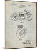 PP892-Antique Grid Parchment Indian Motorcycle Drive Shaft Patent Poster-Cole Borders-Mounted Giclee Print