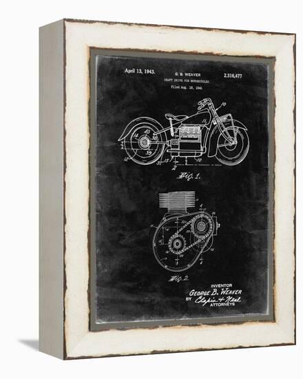 PP892-Black Grunge Indian Motorcycle Drive Shaft Patent Poster-Cole Borders-Framed Premier Image Canvas