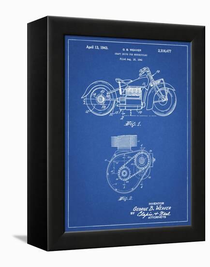 PP892-Blueprint Indian Motorcycle Drive Shaft Patent Poster-Cole Borders-Framed Premier Image Canvas