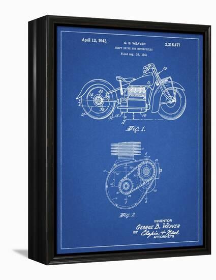 PP892-Blueprint Indian Motorcycle Drive Shaft Patent Poster-Cole Borders-Framed Premier Image Canvas