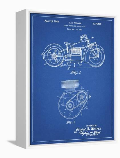 PP892-Blueprint Indian Motorcycle Drive Shaft Patent Poster-Cole Borders-Framed Premier Image Canvas