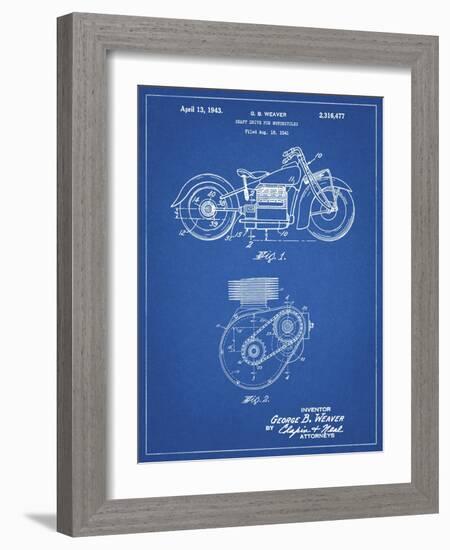 PP892-Blueprint Indian Motorcycle Drive Shaft Patent Poster-Cole Borders-Framed Giclee Print