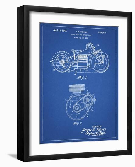 PP892-Blueprint Indian Motorcycle Drive Shaft Patent Poster-Cole Borders-Framed Giclee Print