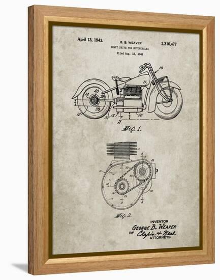 PP892-Sandstone Indian Motorcycle Drive Shaft Patent Poster-Cole Borders-Framed Premier Image Canvas