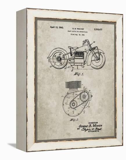 PP892-Sandstone Indian Motorcycle Drive Shaft Patent Poster-Cole Borders-Framed Premier Image Canvas