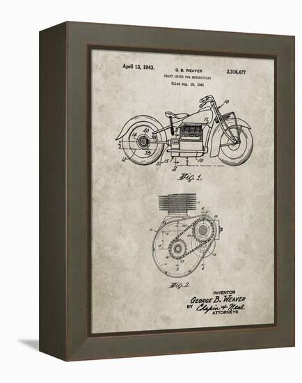 PP892-Sandstone Indian Motorcycle Drive Shaft Patent Poster-Cole Borders-Framed Premier Image Canvas