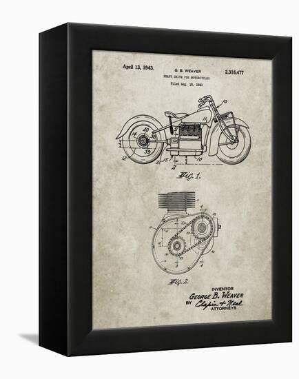 PP892-Sandstone Indian Motorcycle Drive Shaft Patent Poster-Cole Borders-Framed Premier Image Canvas