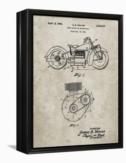 PP892-Sandstone Indian Motorcycle Drive Shaft Patent Poster-Cole Borders-Framed Premier Image Canvas