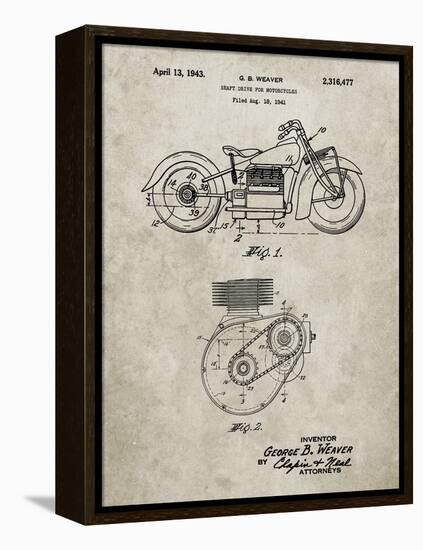 PP892-Sandstone Indian Motorcycle Drive Shaft Patent Poster-Cole Borders-Framed Premier Image Canvas