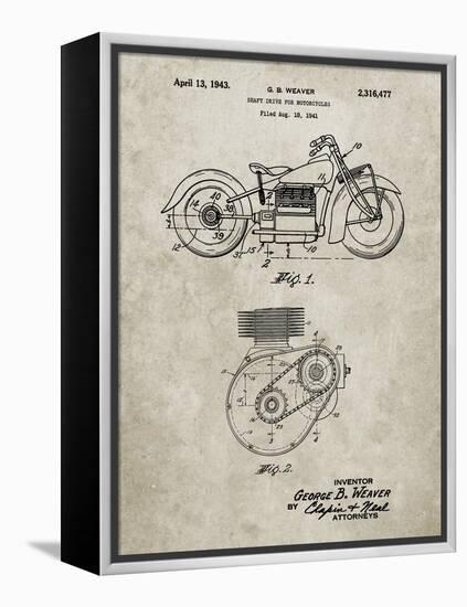 PP892-Sandstone Indian Motorcycle Drive Shaft Patent Poster-Cole Borders-Framed Premier Image Canvas