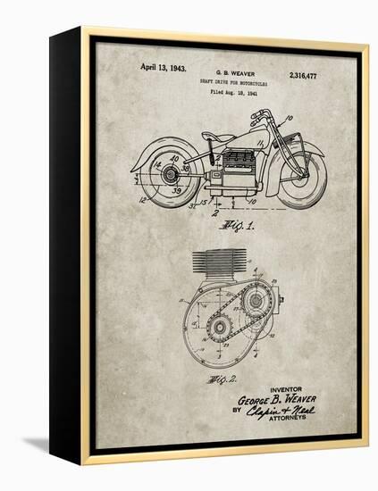 PP892-Sandstone Indian Motorcycle Drive Shaft Patent Poster-Cole Borders-Framed Premier Image Canvas