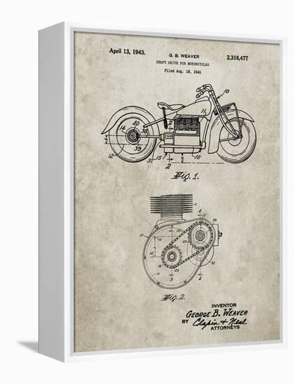 PP892-Sandstone Indian Motorcycle Drive Shaft Patent Poster-Cole Borders-Framed Premier Image Canvas