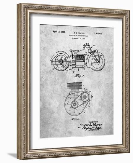 PP892-Slate Indian Motorcycle Drive Shaft Patent Poster-Cole Borders-Framed Giclee Print